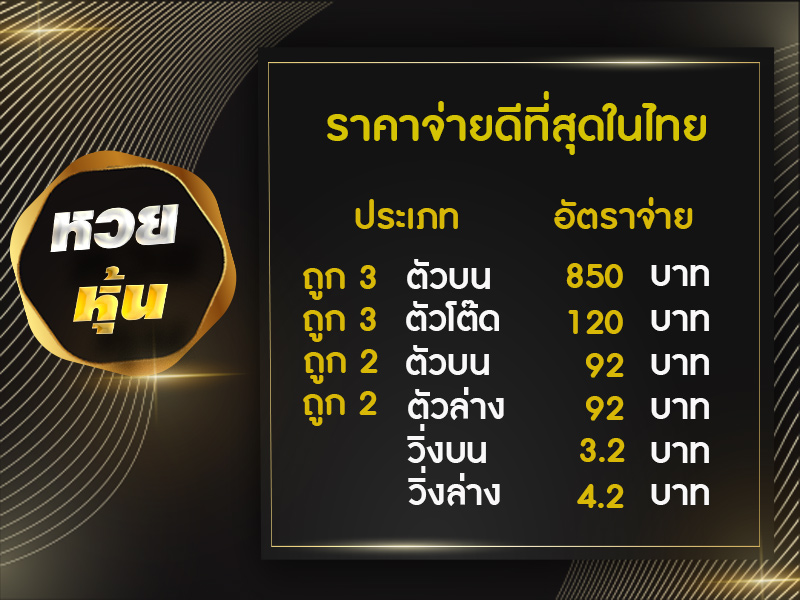 อัตราการจ่ายรางวัลหวยหุ้นรัสเชีย คุ้มค่าราคาดีที่สุดในไทย